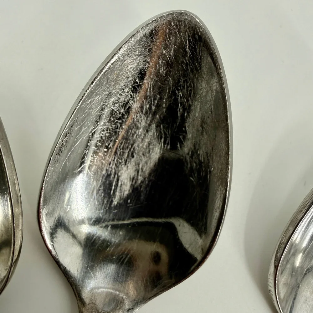 1881 Rogers Oneida Spanish Court Stainless Steel Set 6 Ice Tea Spoons 7 5/8